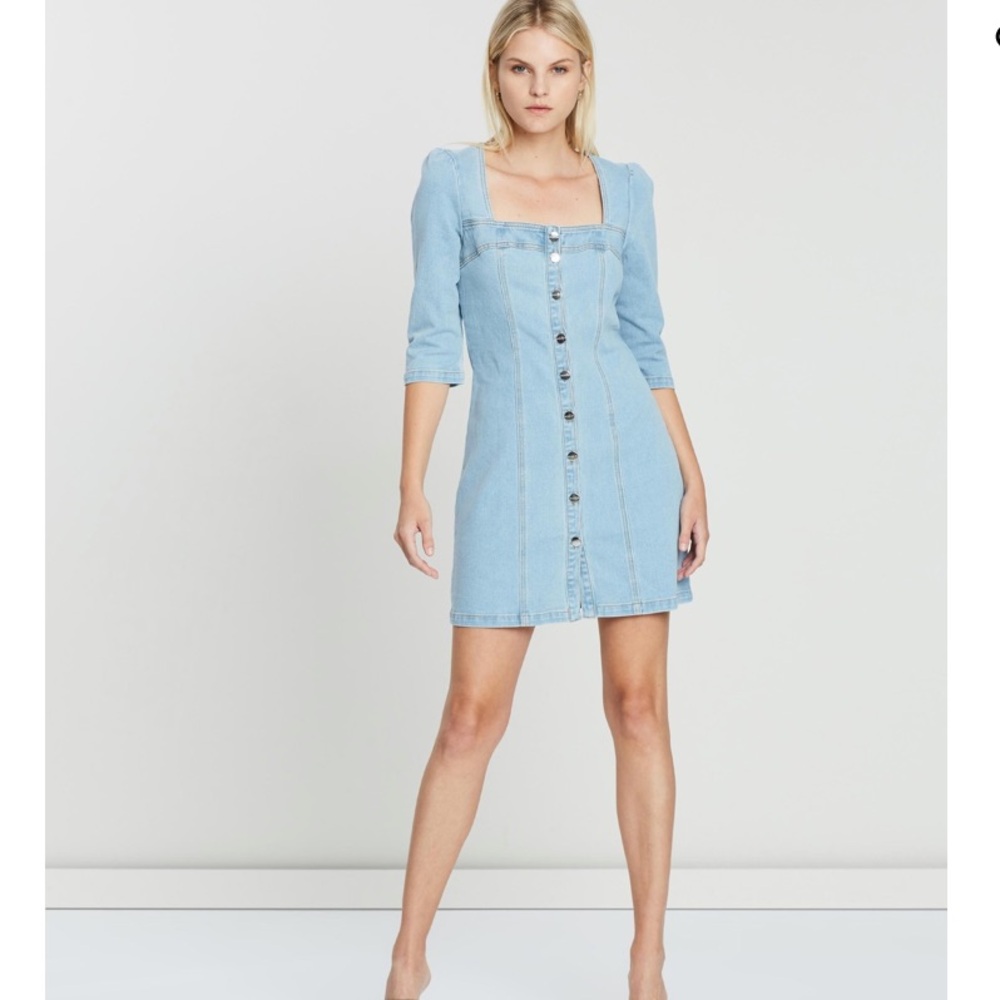 Steele Anthropologie denim dress button down Light Blue Denim